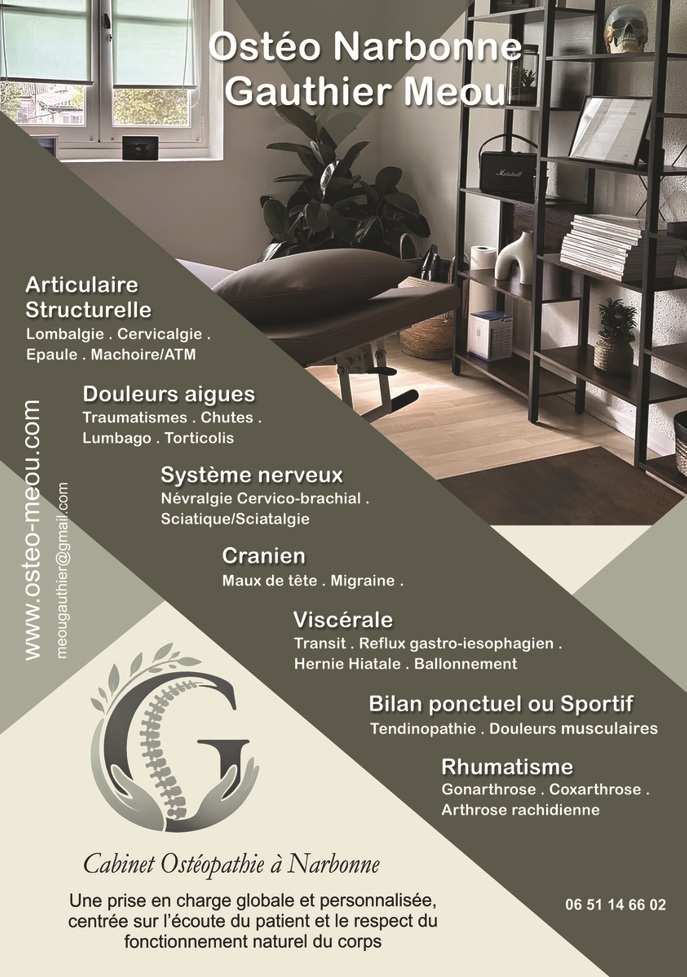 print flyer cabinet osteopathe Narbonne et Sigean gauthier meou