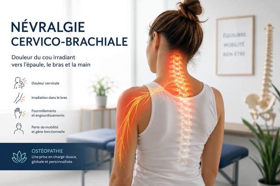 Info sur la Nevralgie Cervico Brachiale Cabinet Ostéopathie Gauthier Méou de Narbonne et Sigean